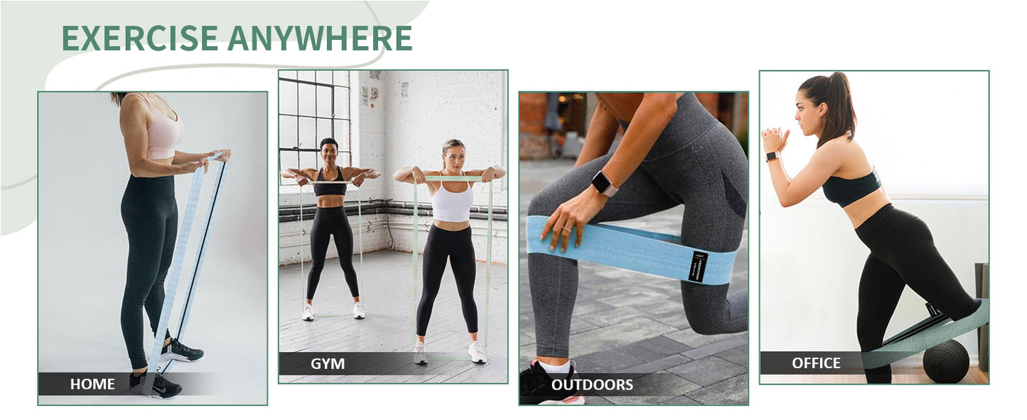 3pcs/set Non-Slip Booty Bands for Legs & Glutes with Hair Ties & Tape Measure, Ideal for Home Workouts, Yoga & Pilates