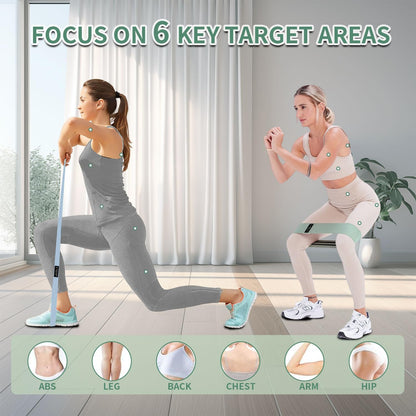 3pcs/set  Non-Slip Booty Bands for Legs & Glutes with Hair Ties & Tape Measure, Ideal for Home Workouts, Yoga & Pilates