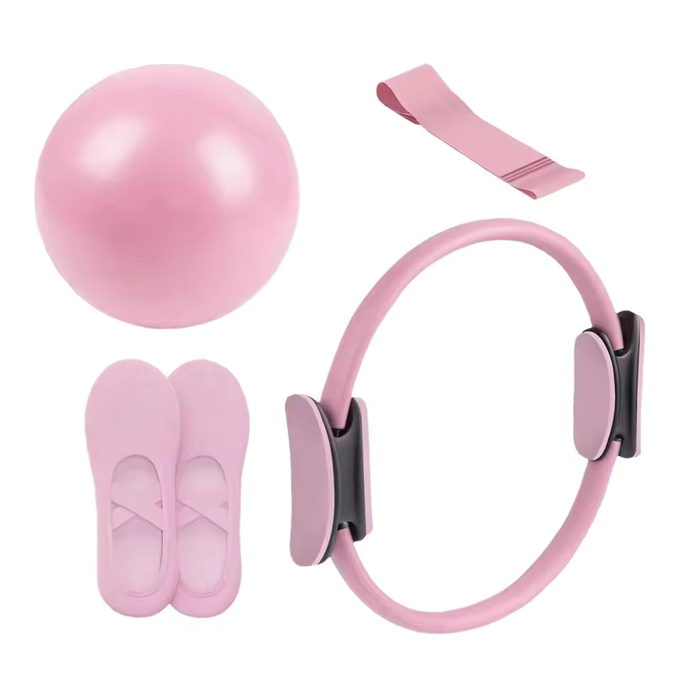 Pilates Fitness Kit | Resistance Band + Ring + Ball – Safe for Women & Moms